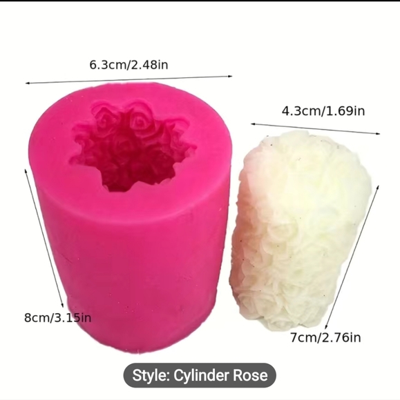 1pc Rose Flower Silicone Candle Mold For Handmade Soap, Bath Bomb, etc. - Picture 4 of 6